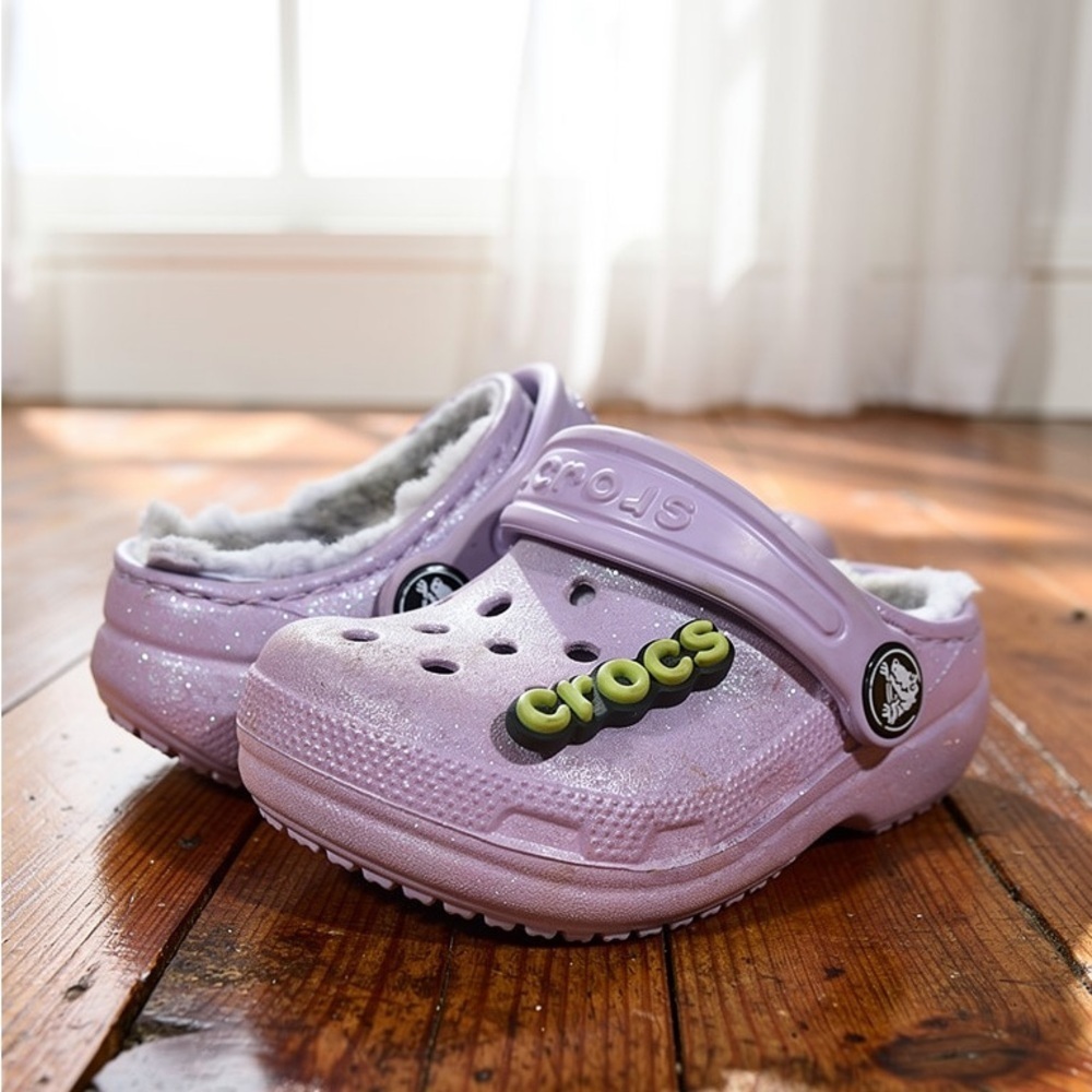 CROCS Kids Slippers in Sparkly Lavender